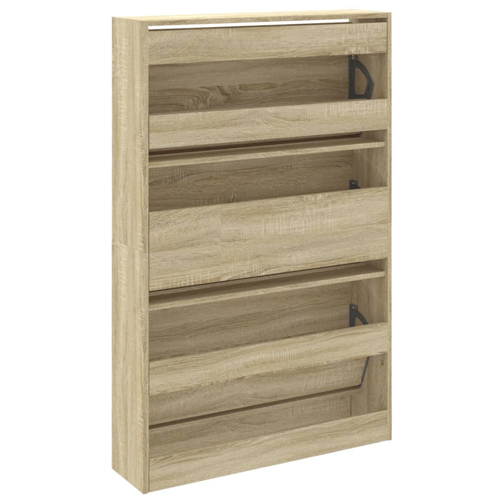 Shoe cabinet, Sonoma oak, 80x21x125.5cm, engineered wood