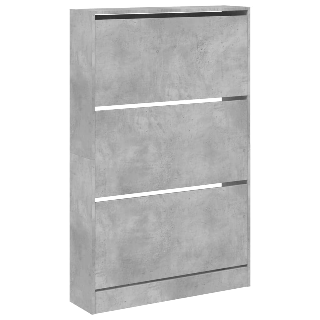 Shoe cabinet, concrete grey, 80x21x125.5cm, engineered wood