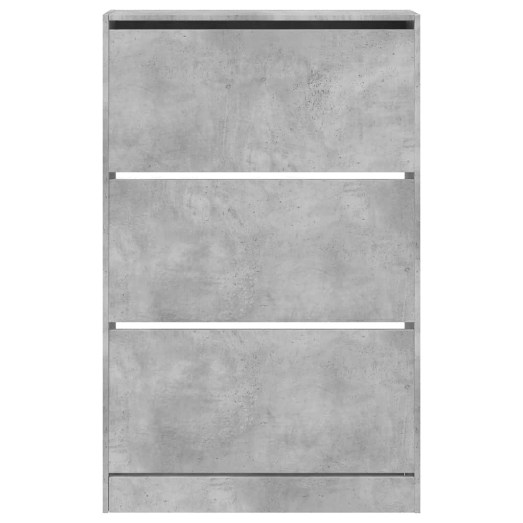 Shoe cabinet, concrete grey, 80x21x125.5cm, engineered wood