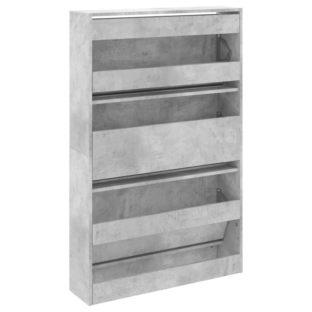 Shoe cabinet, concrete grey, 80x21x125.5cm, engineered wood