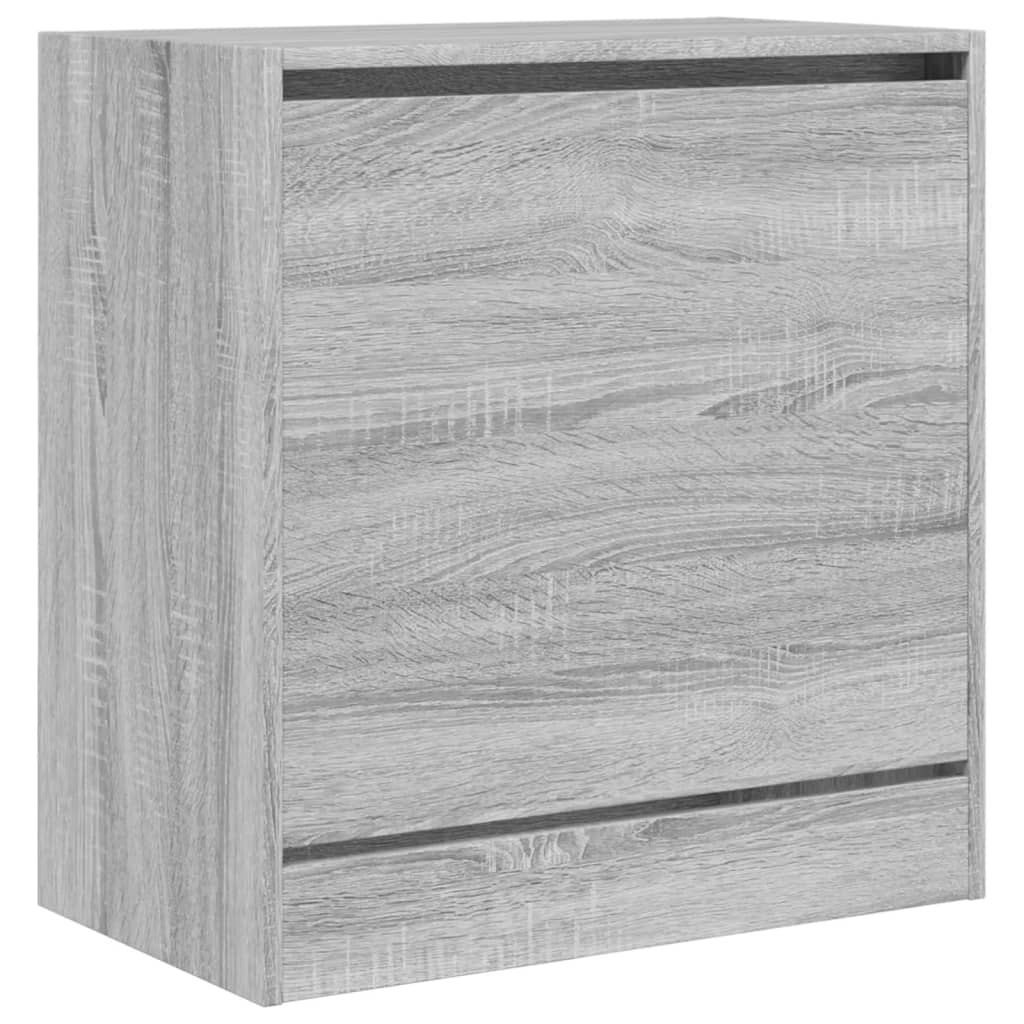 Shoe cabinet, grey oak, 60x34x63.5cm, engineered wood