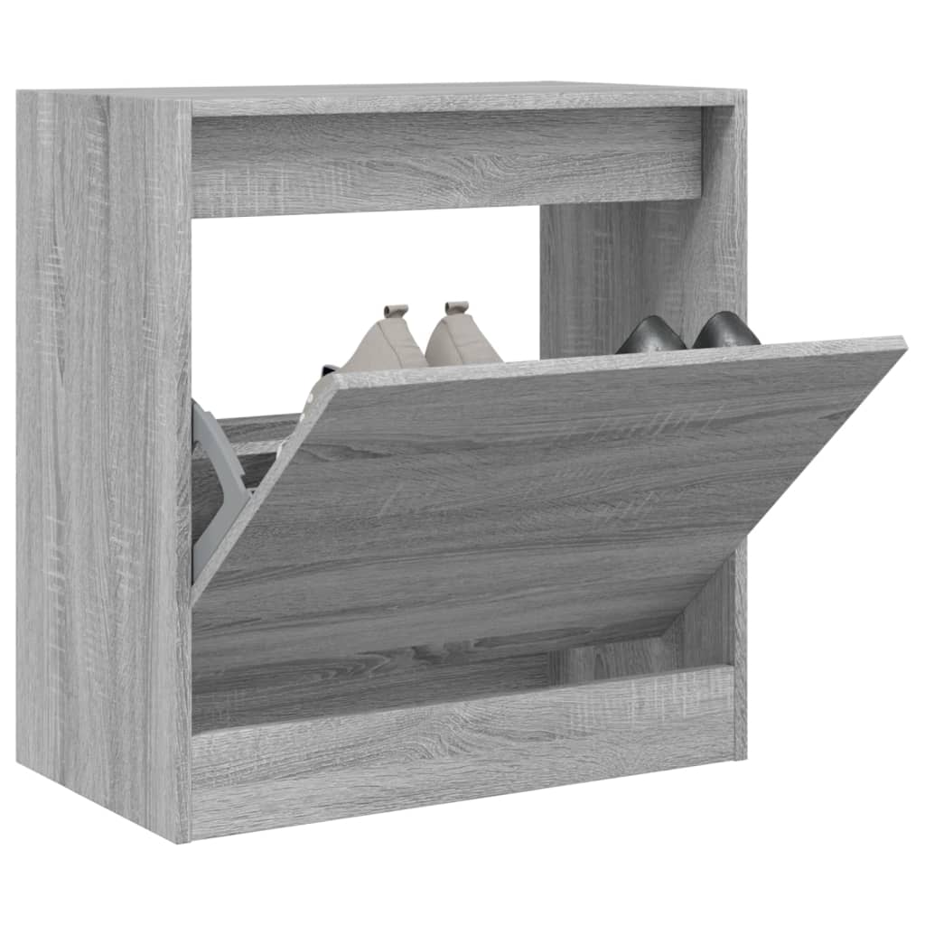 Shoe cabinet, grey oak, 60x34x63.5cm, engineered wood