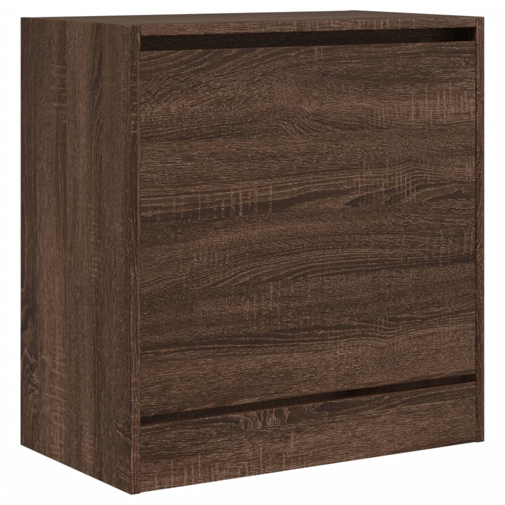 Shoe cabinet, brown oak, 60x34x63.5cm, engineered wood
