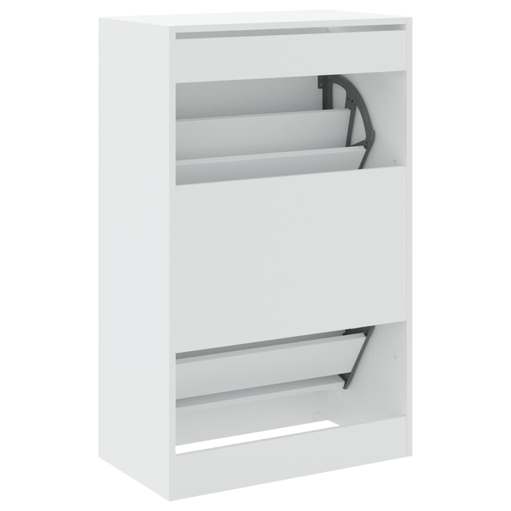 Shoe cabinet, white, 60x34x96.5cm, engineered wood