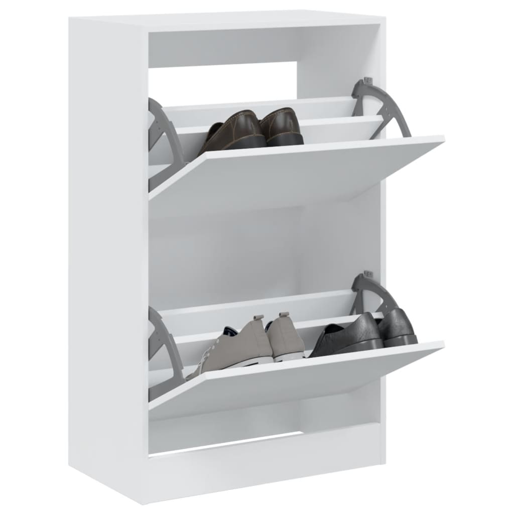 Shoe cabinet, white, 60x34x96.5cm, engineered wood