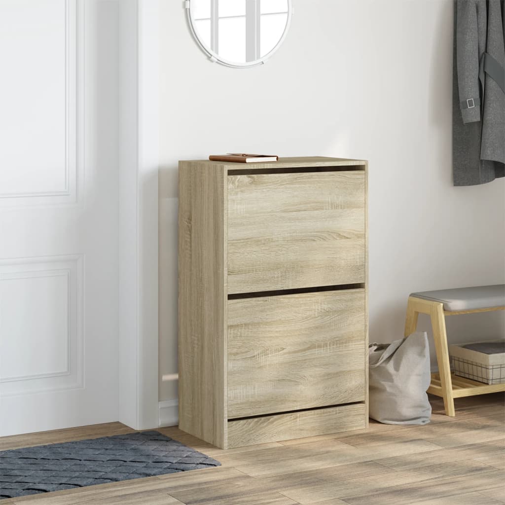 Shoe cabinet, sonoma oak, 60x34x96.5cm, engineered wood