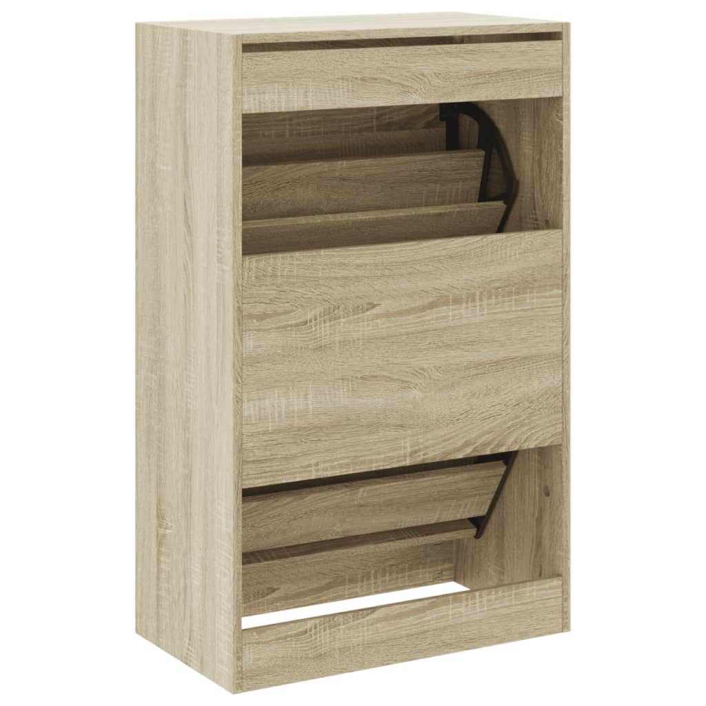 Shoe cabinet, sonoma oak, 60x34x96.5cm, engineered wood