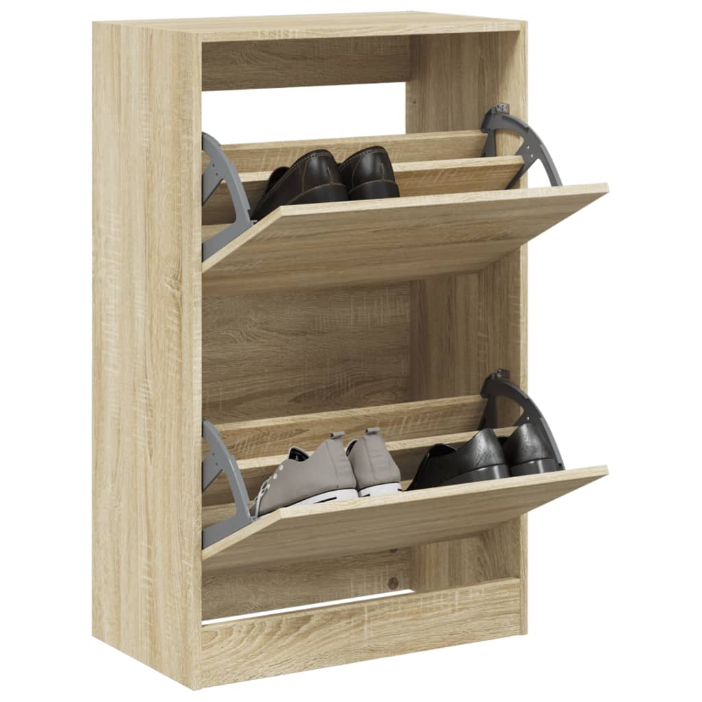 Shoe cabinet, sonoma oak, 60x34x96.5cm, engineered wood