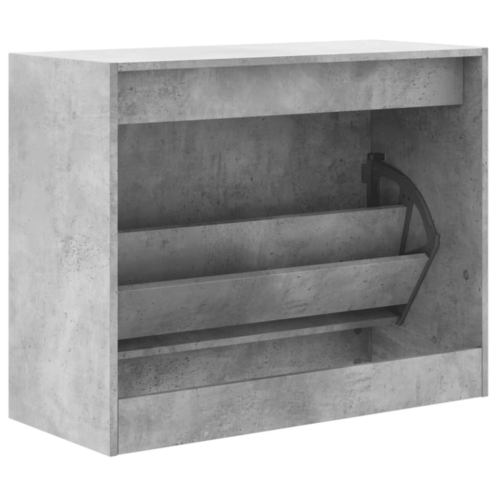 Spintelė batams, betono pilka, 80x34x63cm, apdirbta mediena