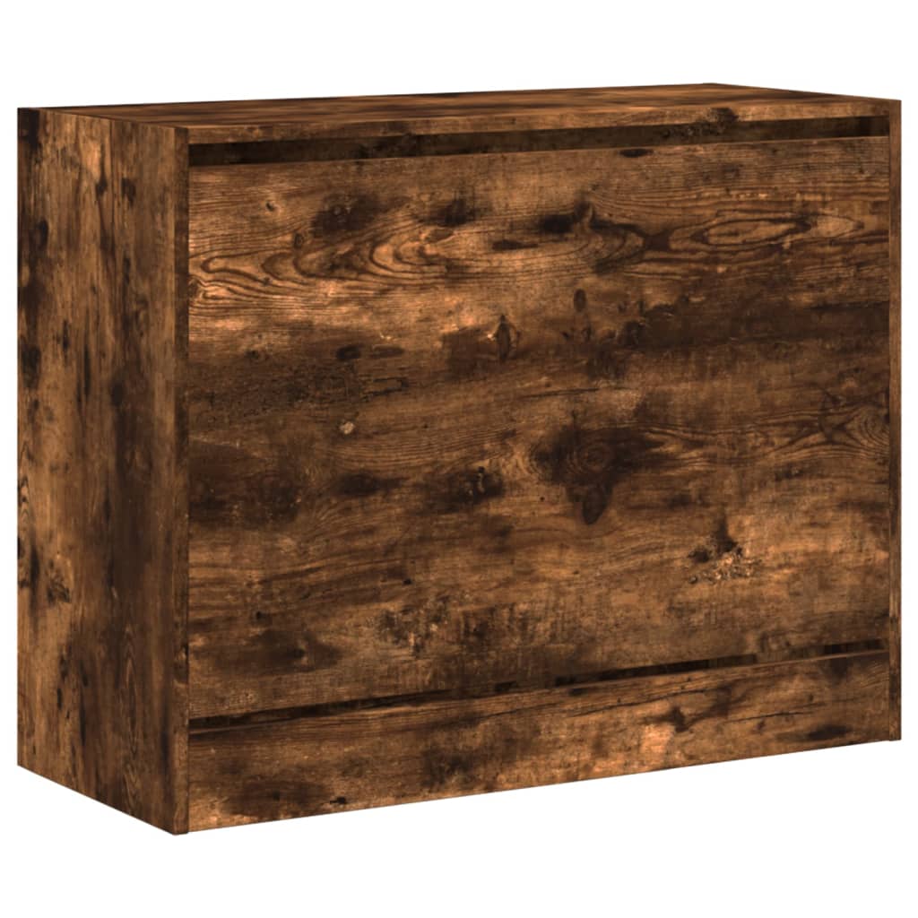 Shoe cabinet, smoky oak, 80x34x63cm, engineered wood