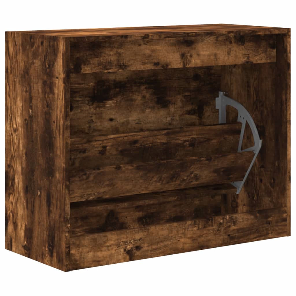 Shoe cabinet, smoky oak, 80x34x63cm, engineered wood