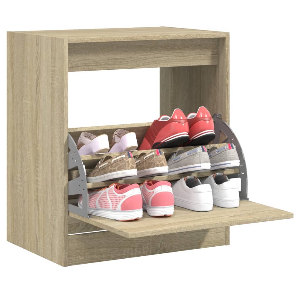 Shoe cabinet, oak, 60x42x69cm, engineered wood
