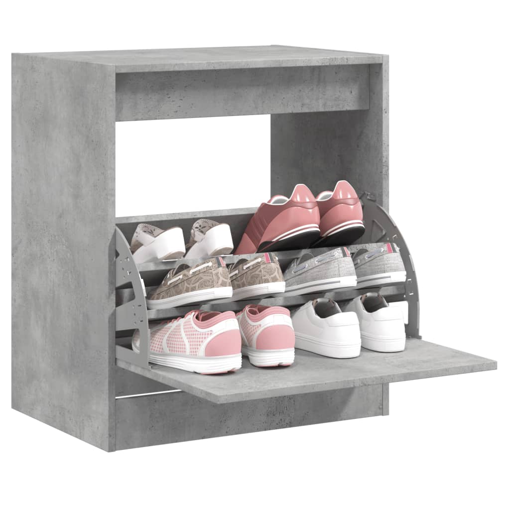 Shoe cabinet, concrete gray, 60x42x69cm, engineered wood