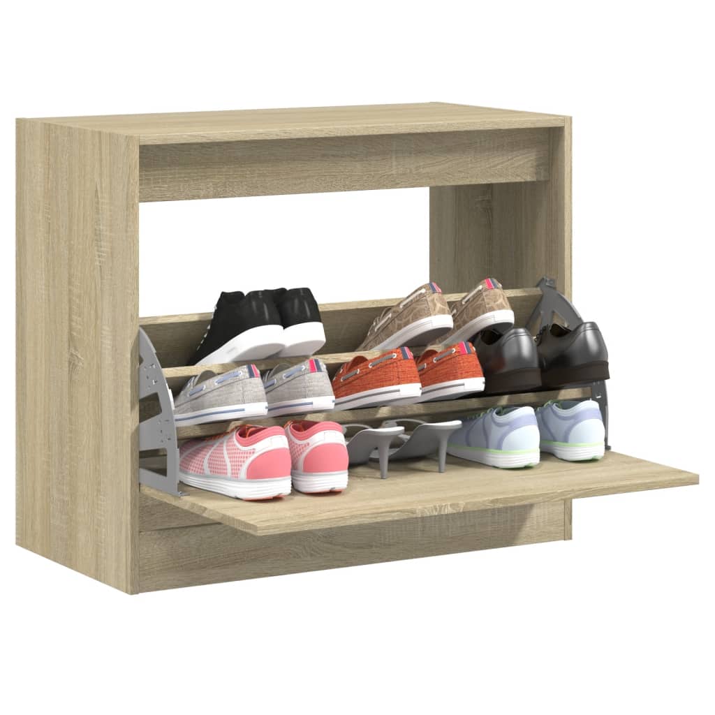 Shoe cabinet, Sonoma oak, 80x42x69cm, engineered wood