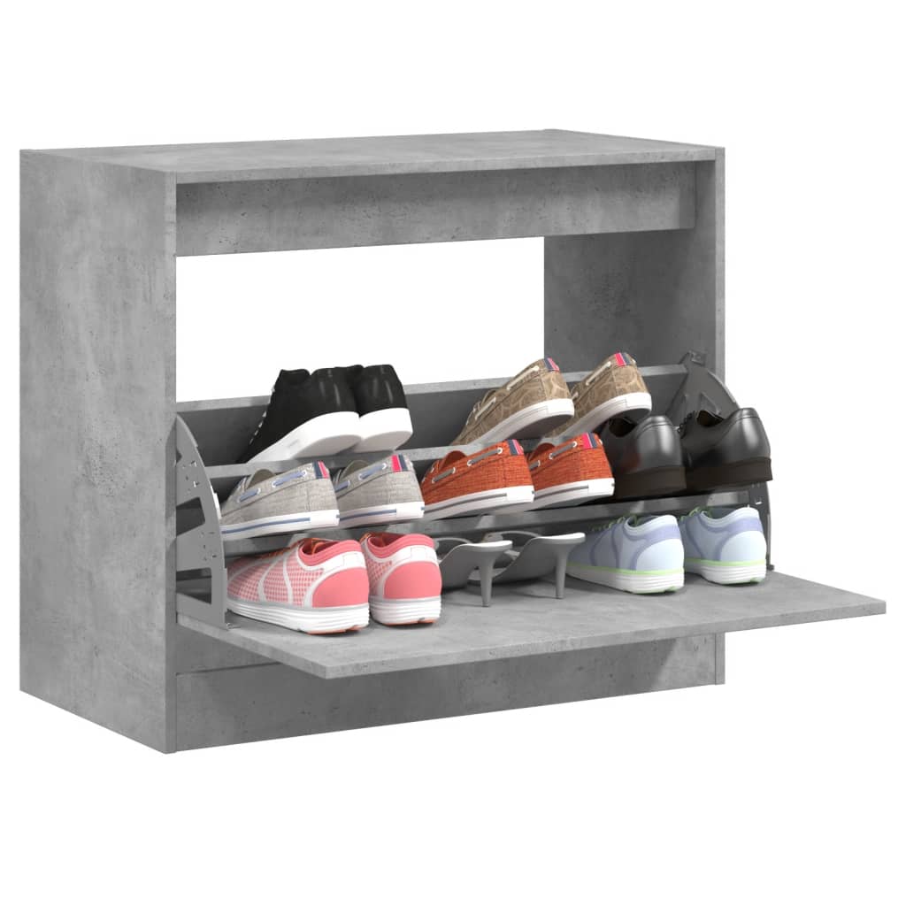 Shoe cabinet, concrete grey, 80x42x69cm, engineered wood