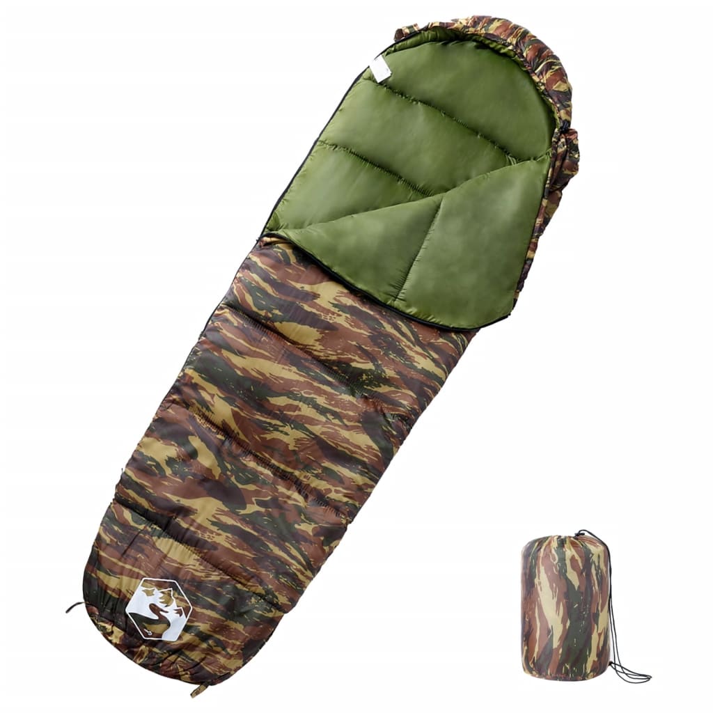 Mummy-shaped sleeping bag for adults, for 3-season camping