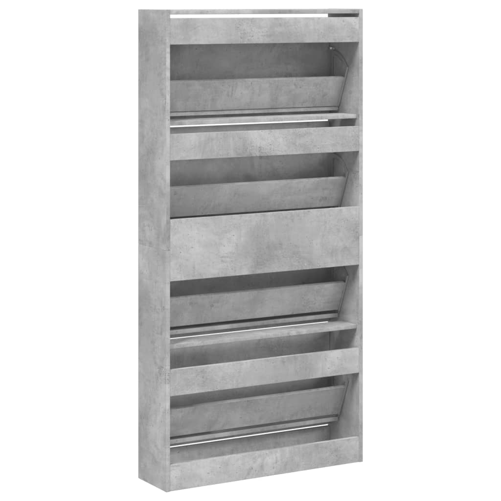 Batų spintelė su 4 stalčiais, betono, 80x21x163,5cm
