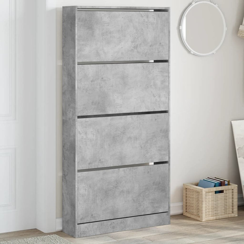 Batų spintelė su 4 stalčiais, betono, 80x21x163,5cm