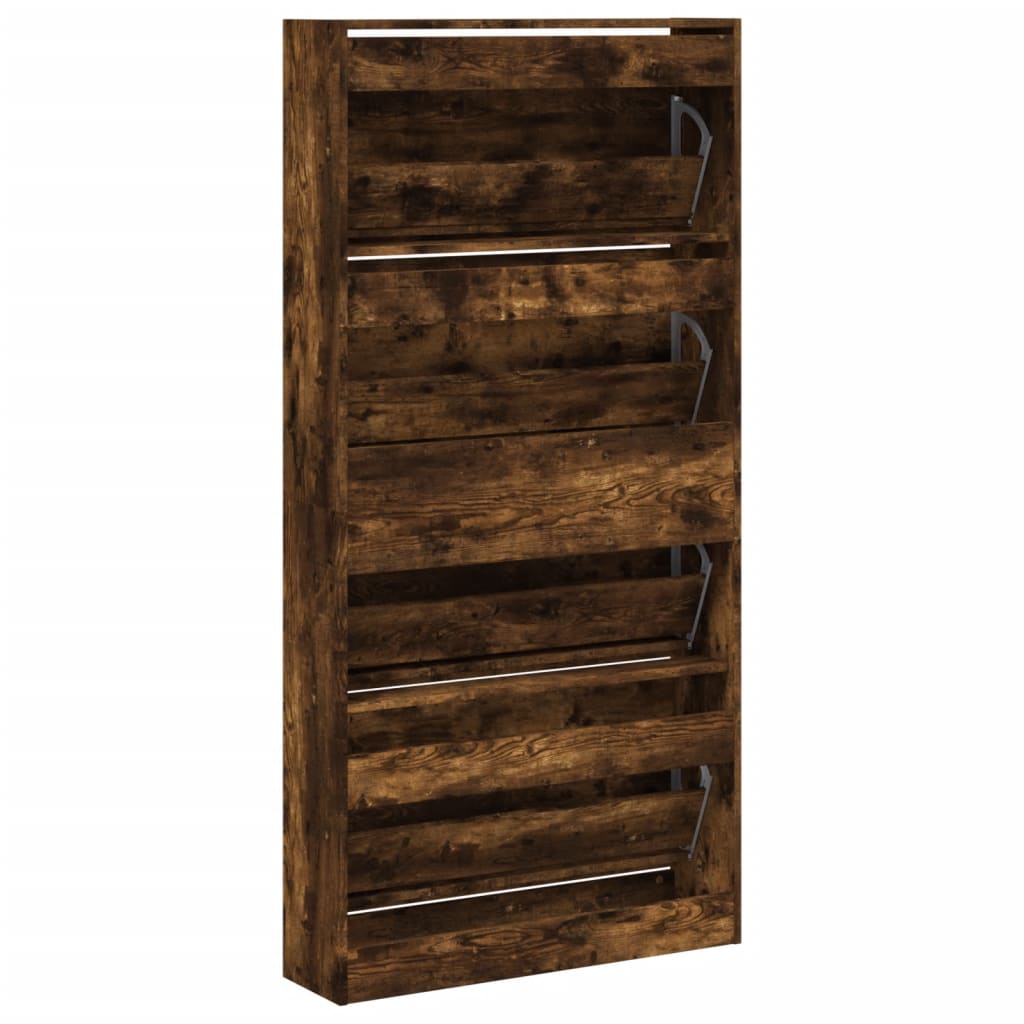Shoe cabinet with 4 drawers, smoky, 80x21x163.5cm