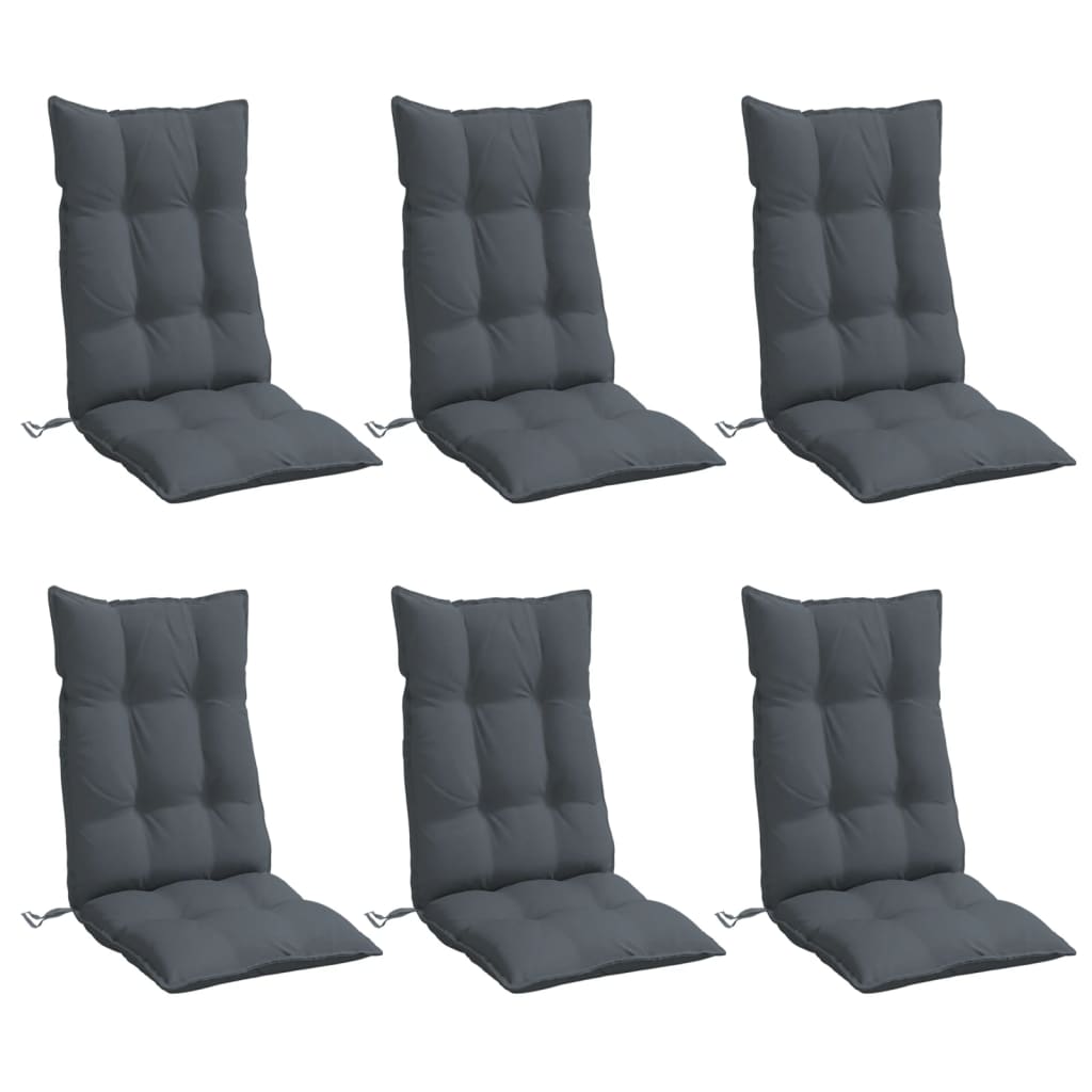 Chair cushions, 6 pcs., anthracite, Oxford fabric