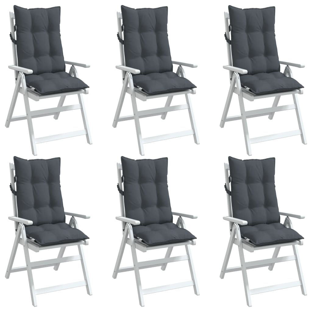 Chair cushions, 6 pcs., anthracite, Oxford fabric