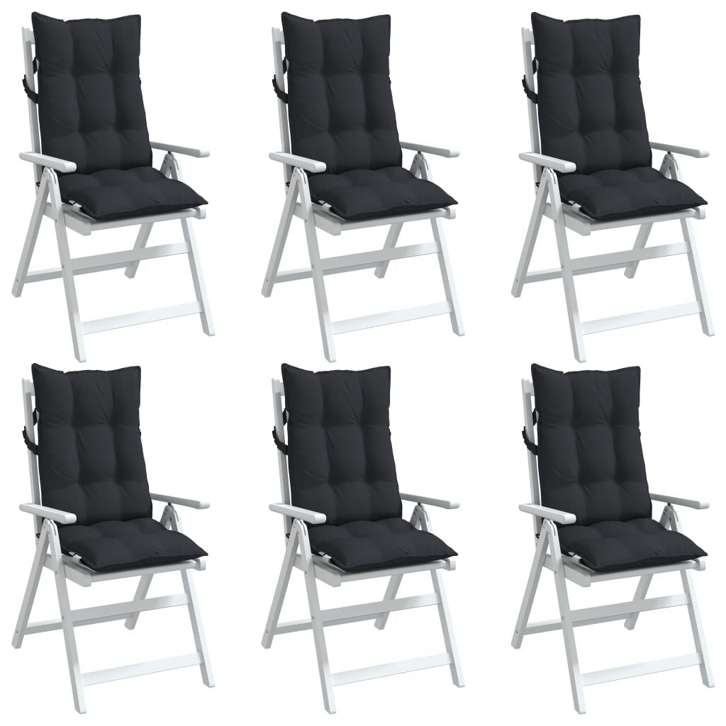 Kėdės pagalvėlės, 6vnt., juodos spalvos, oksfordo audinys