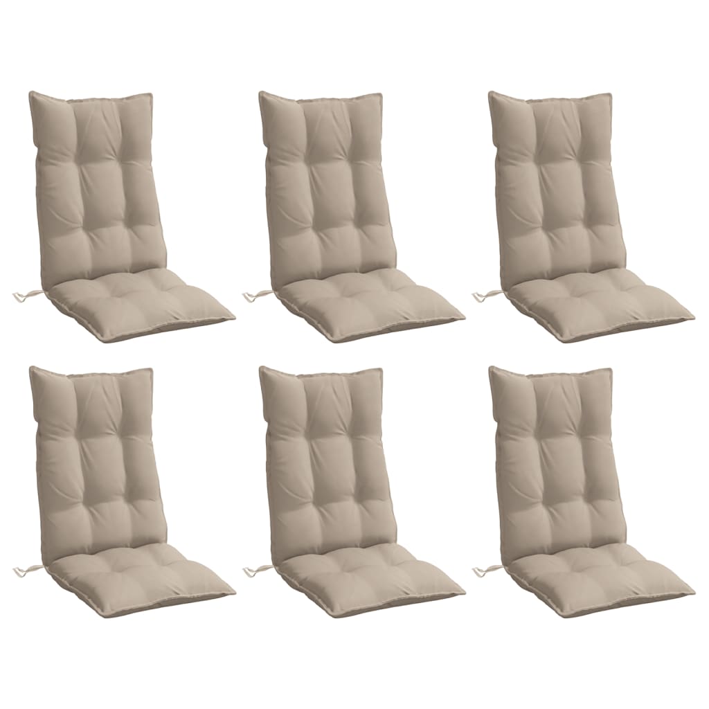 Kėdės pagalvėlės, 6vnt., taupe spalvos, oksfordo audinys