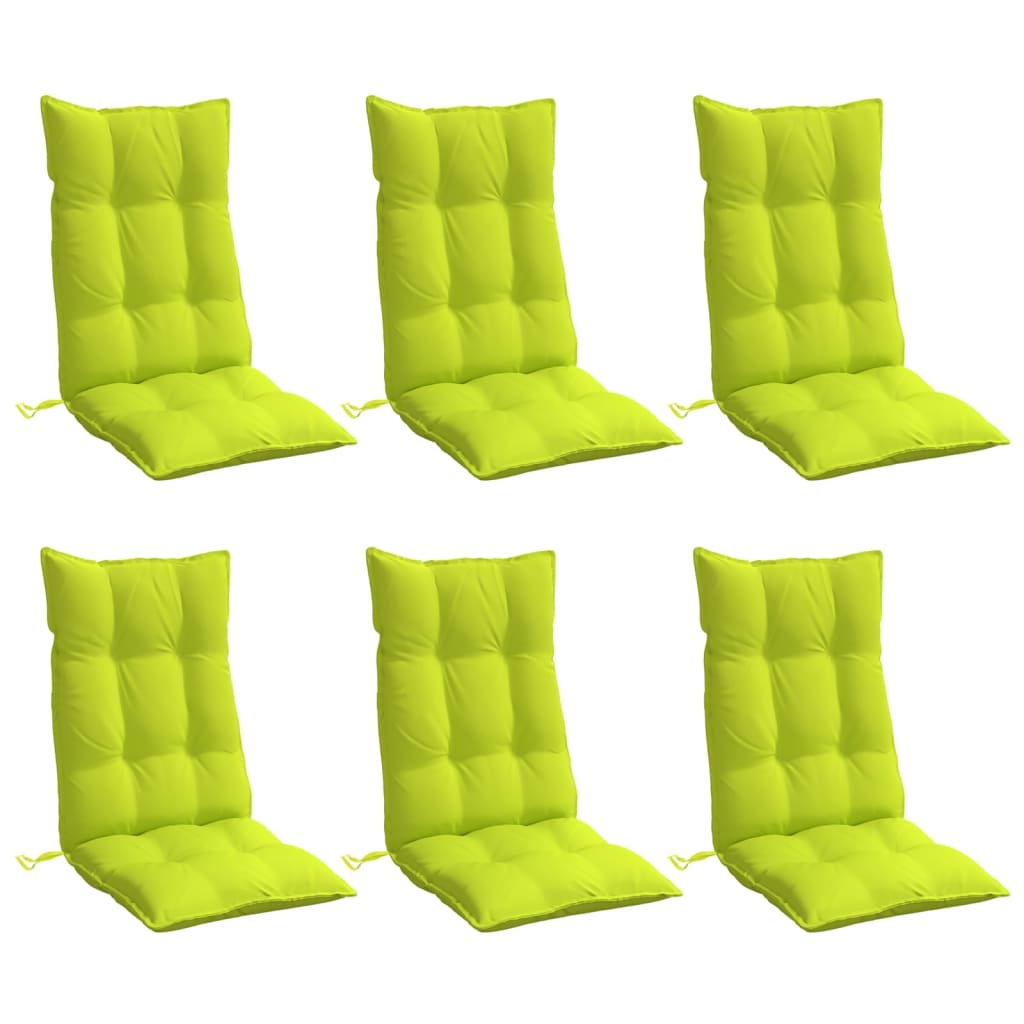 Chair cushions, 6 pcs., bright green, oxford fabric