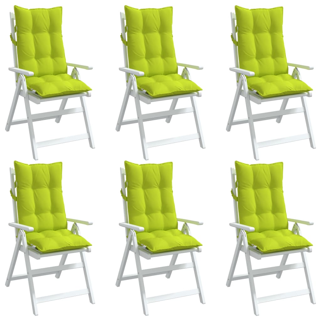 Chair cushions, 6 pcs., bright green, oxford fabric