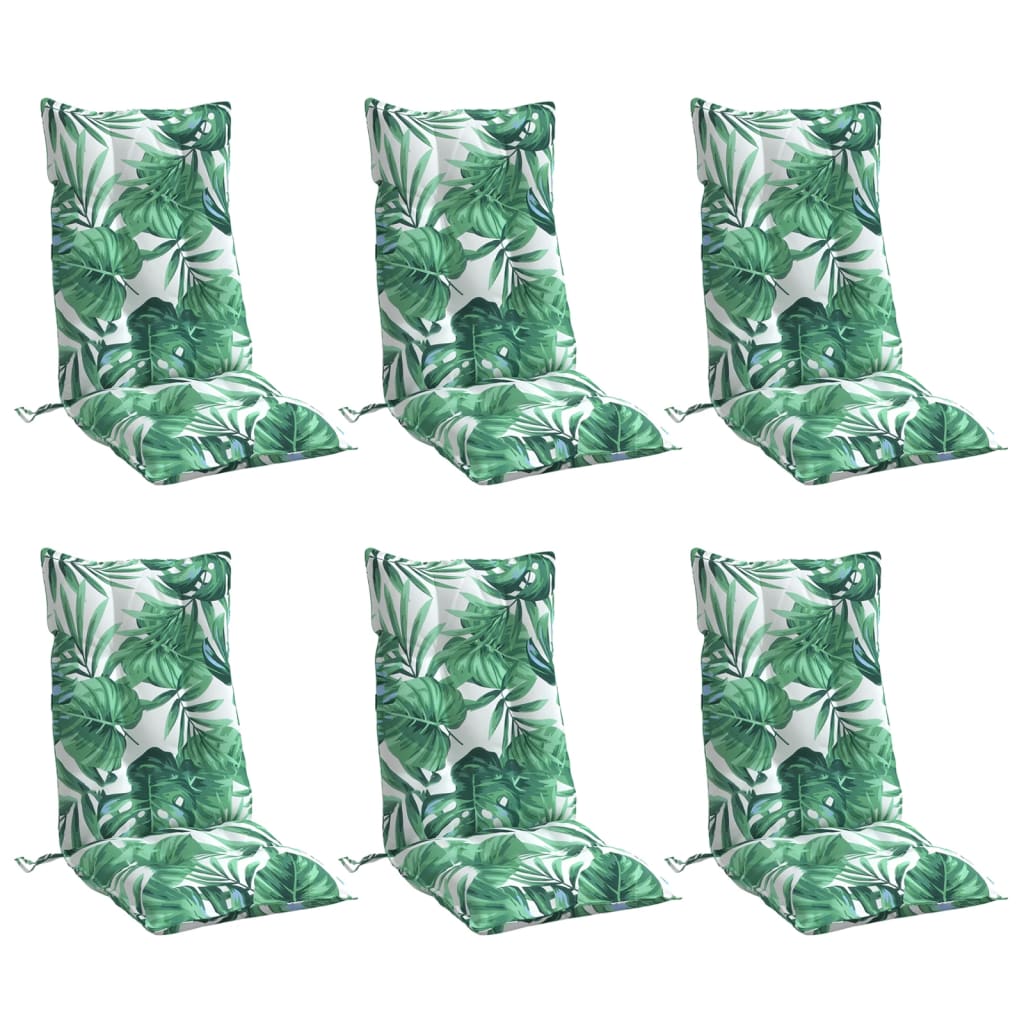 Chair cushions, 6 pcs., Oxford fabric, with leaves