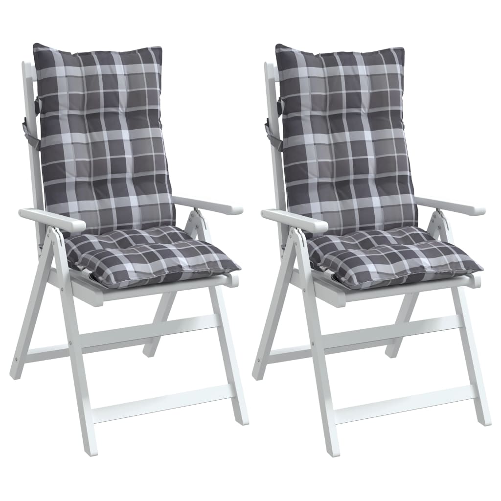 Chair cushions, 2 pcs., Oxford fabric, checkered