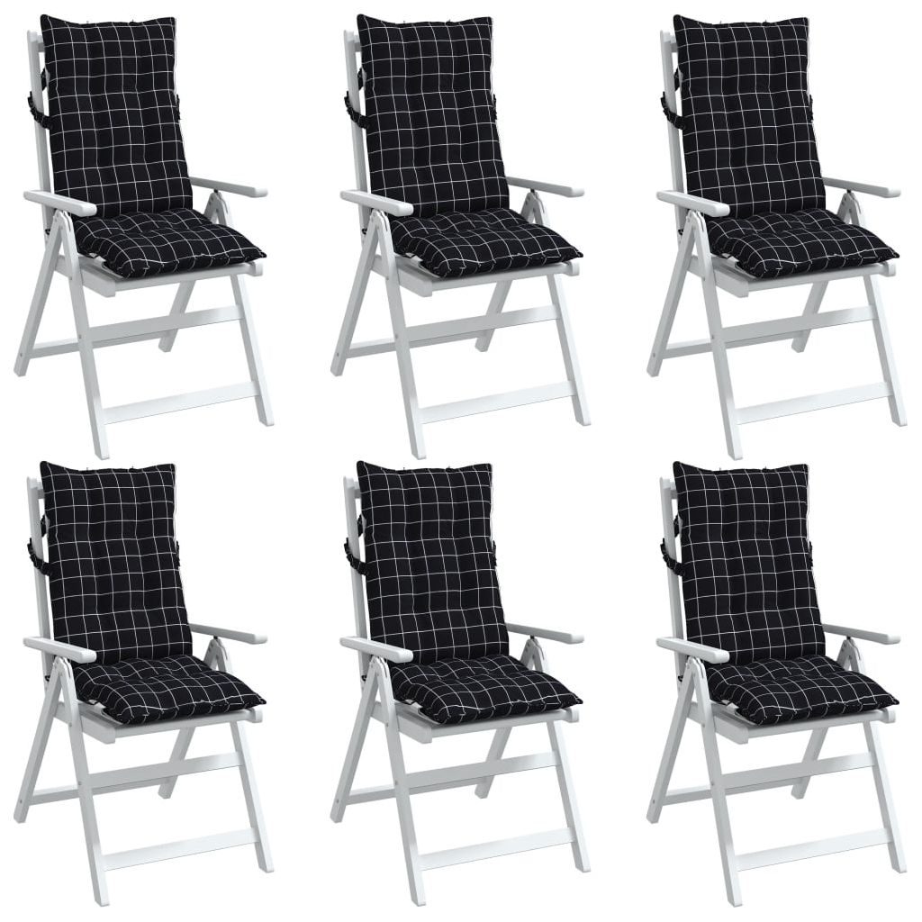 Kėdės pagalvėlės, 6vnt., oksfordo audinys, languotos