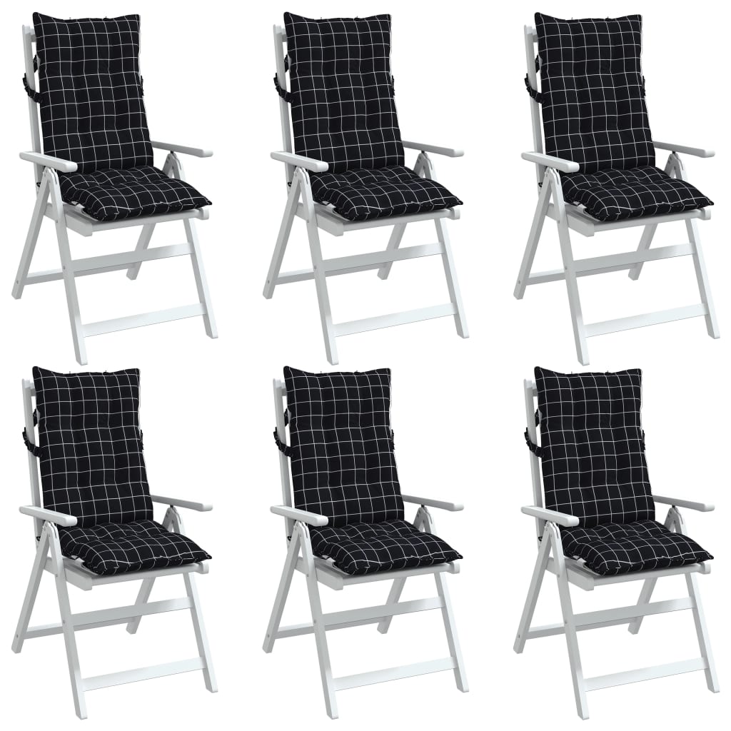 Chair cushions, 6 pcs, oxford fabric, checked