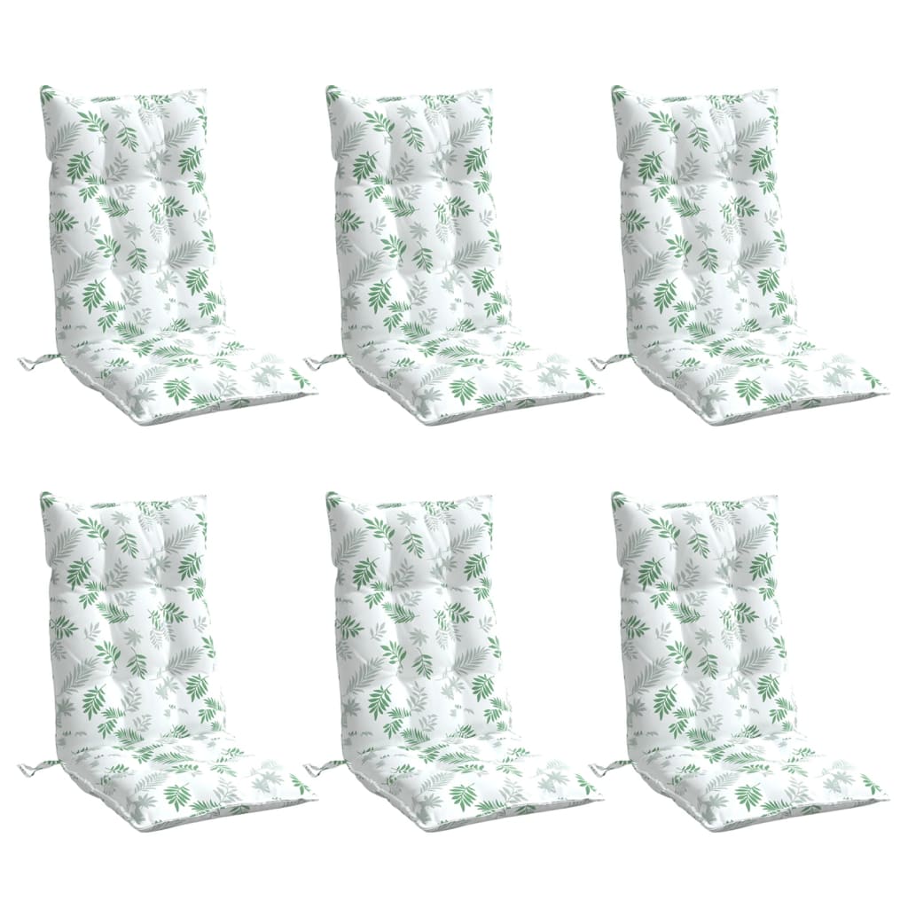 Chair cushions, 6 pcs., Oxford fabric, with leaves