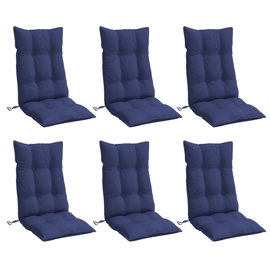 Chair cushions, 6 pcs., dark blue, Oxford fabric