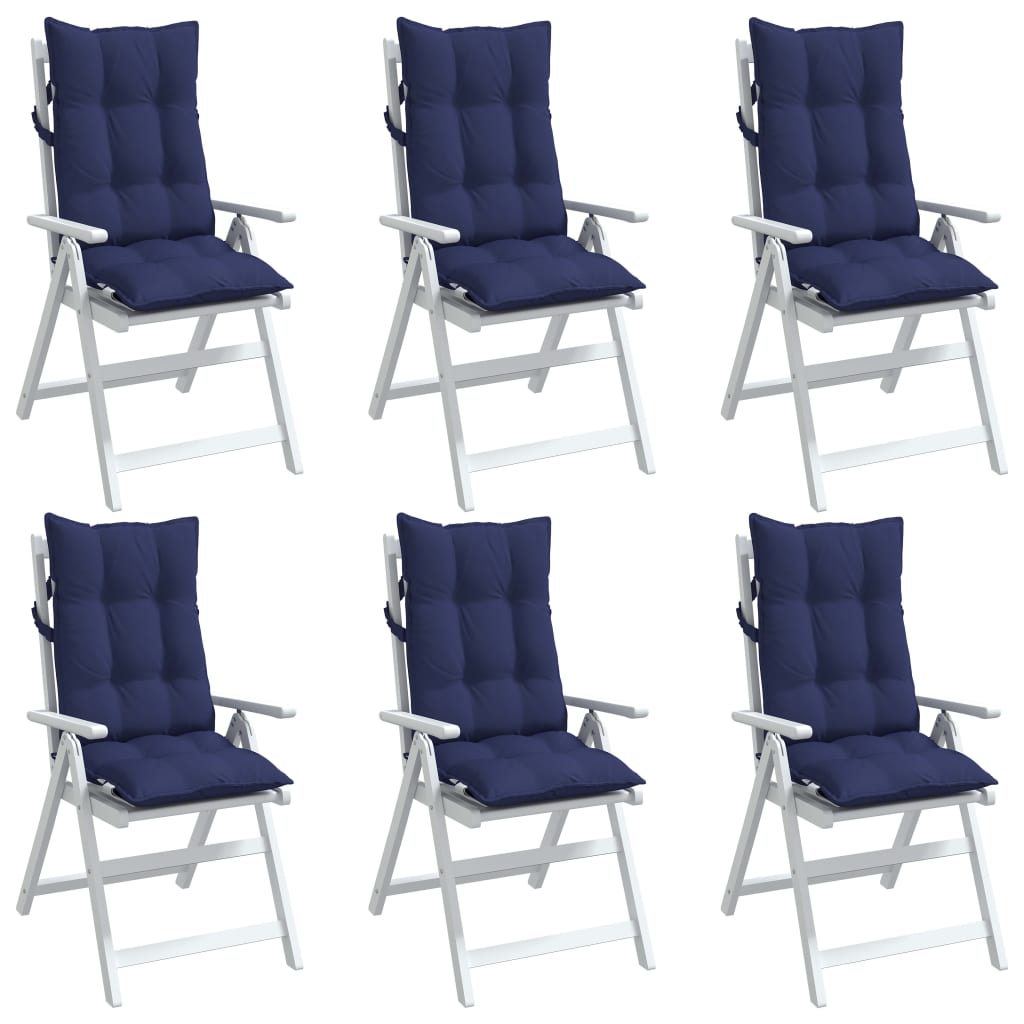 Chair cushions, 6 pcs., dark blue, Oxford fabric