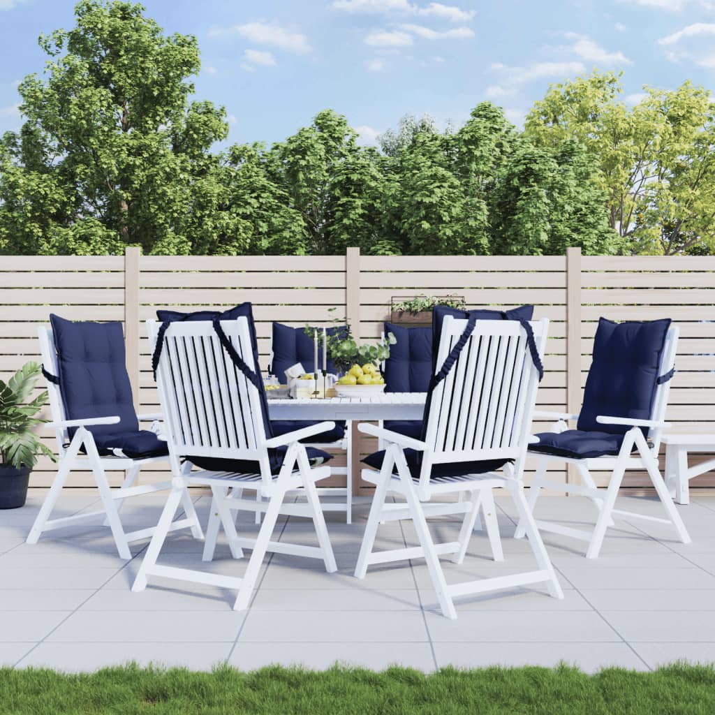 Chair cushions, 6 pcs., dark blue, Oxford fabric