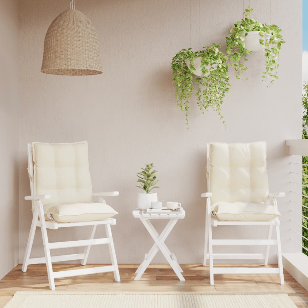 Chair cushions, 2 pcs., cream, Oxford fabric