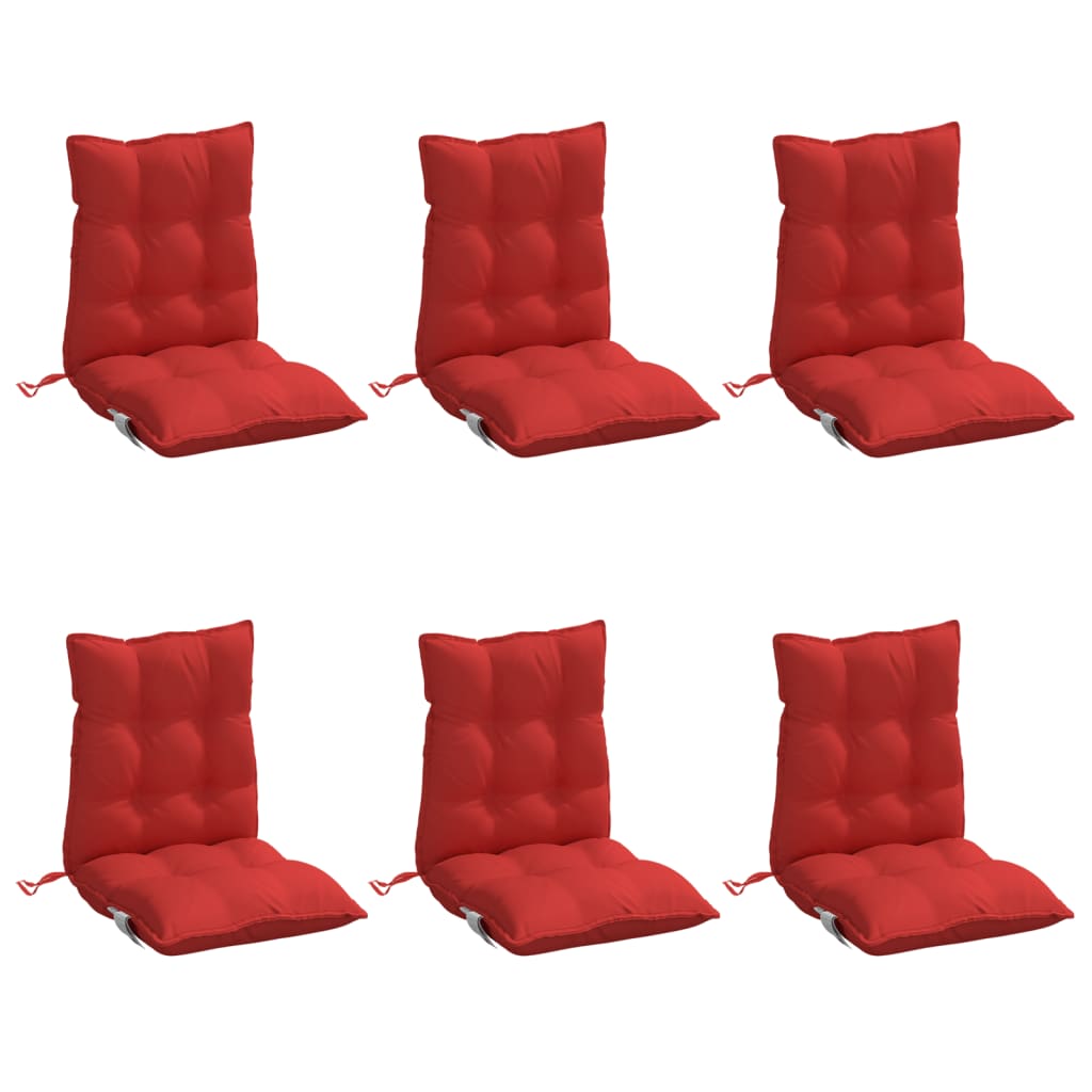 Chair cushions, 6 pcs., red, oxford fabric