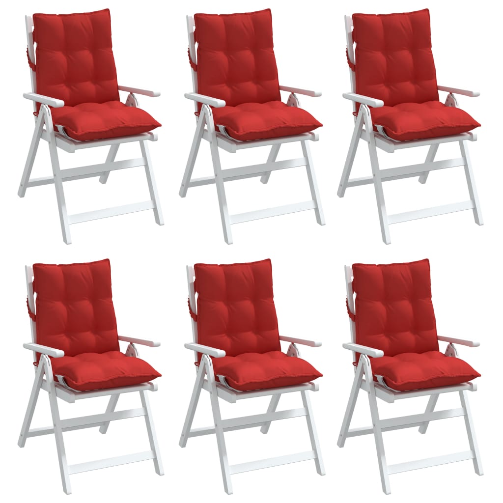 Chair cushions, 6 pcs., red, oxford fabric