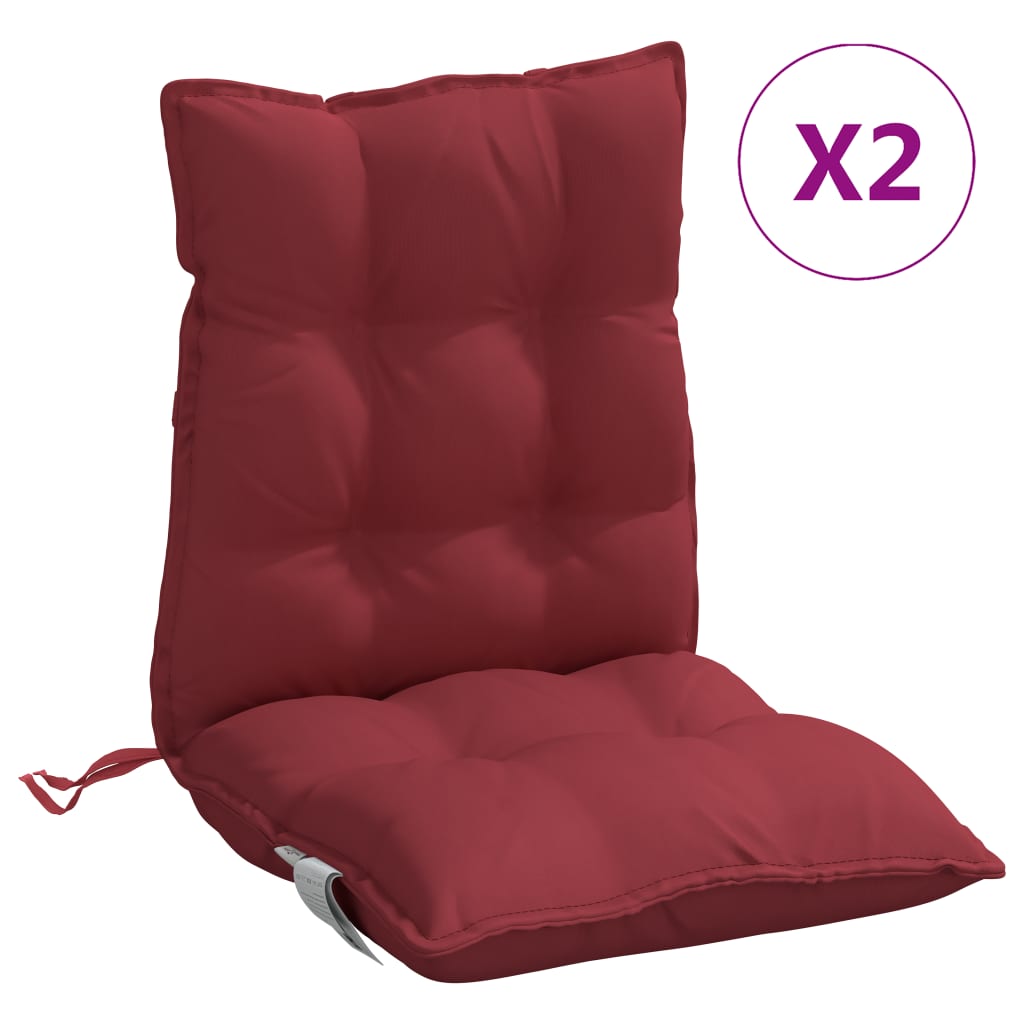 Chair cushions, 2 pcs., wine red, Oxford fabric