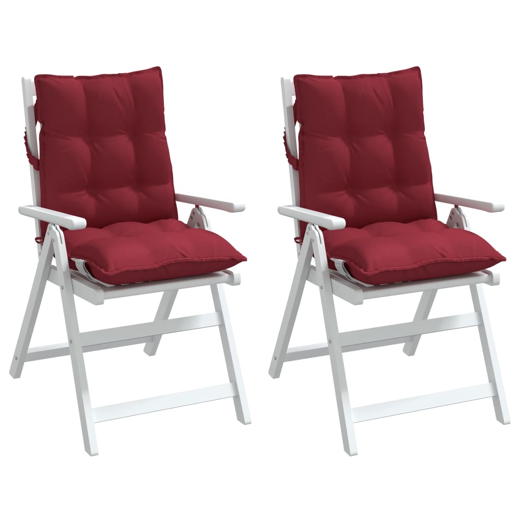 Chair cushions, 2 pcs., wine red, Oxford fabric