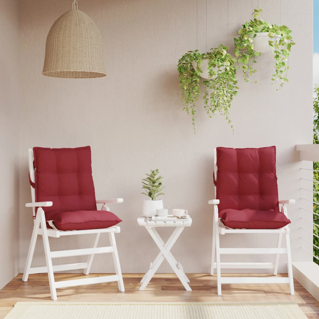 Chair cushions, 2 pcs., wine red, Oxford fabric
