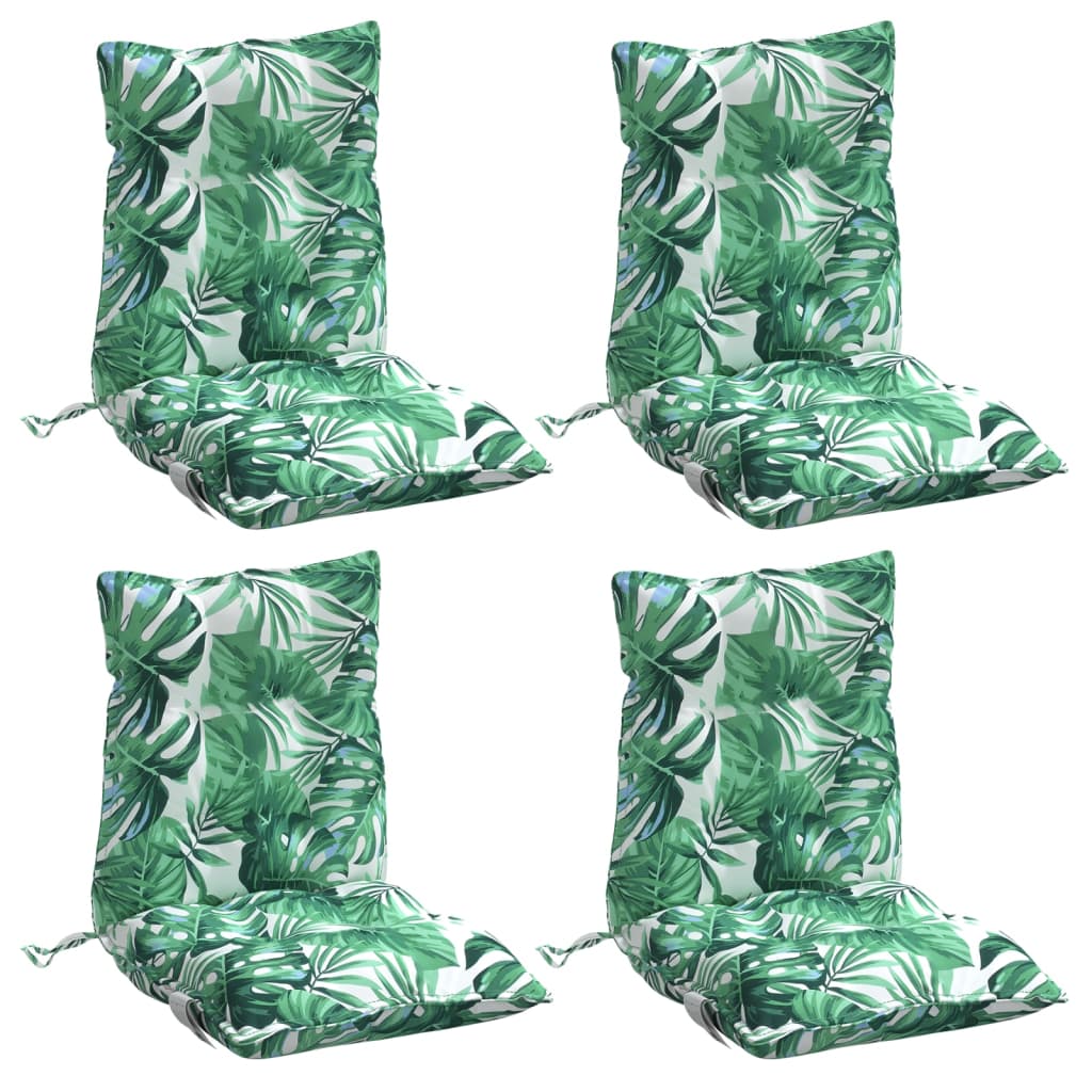 Chair cushions, 4 pcs., Oxford fabric, with leaves