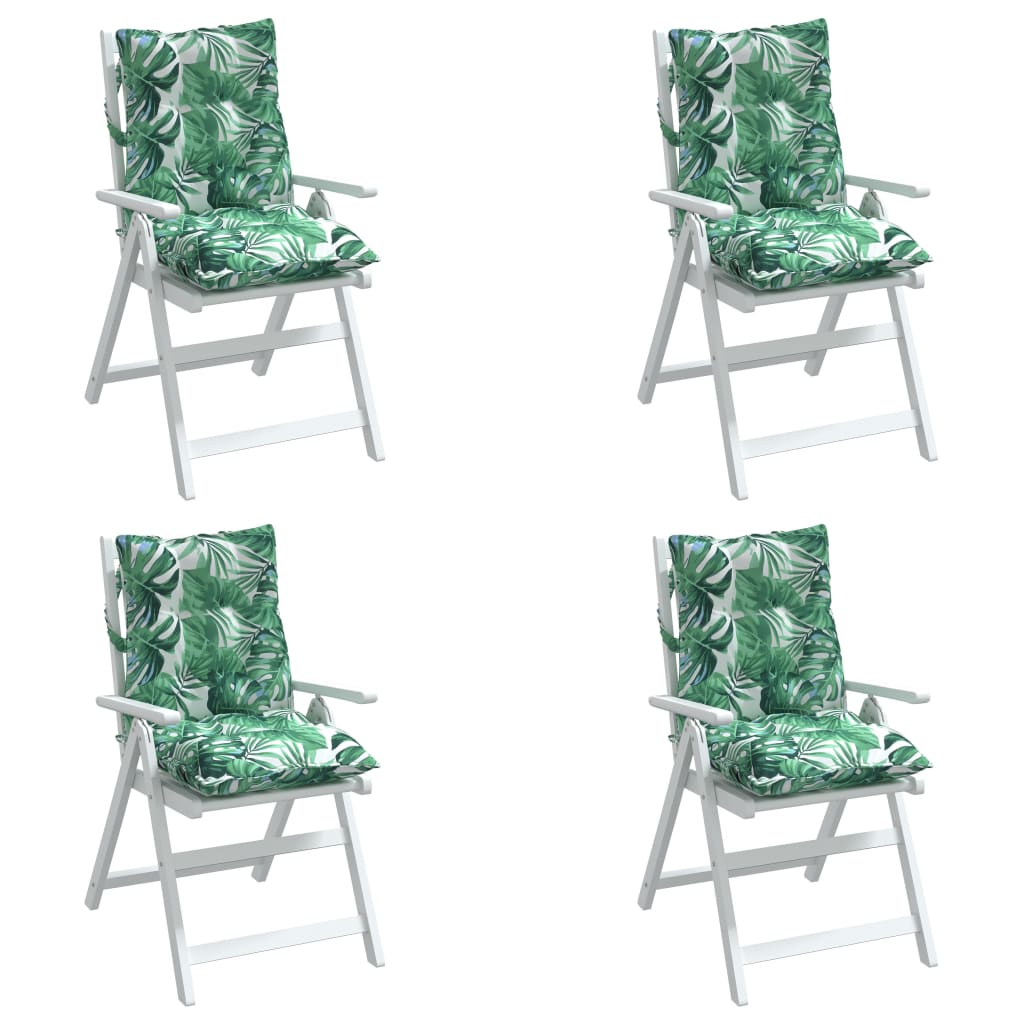 Chair cushions, 4 pcs., Oxford fabric, with leaves