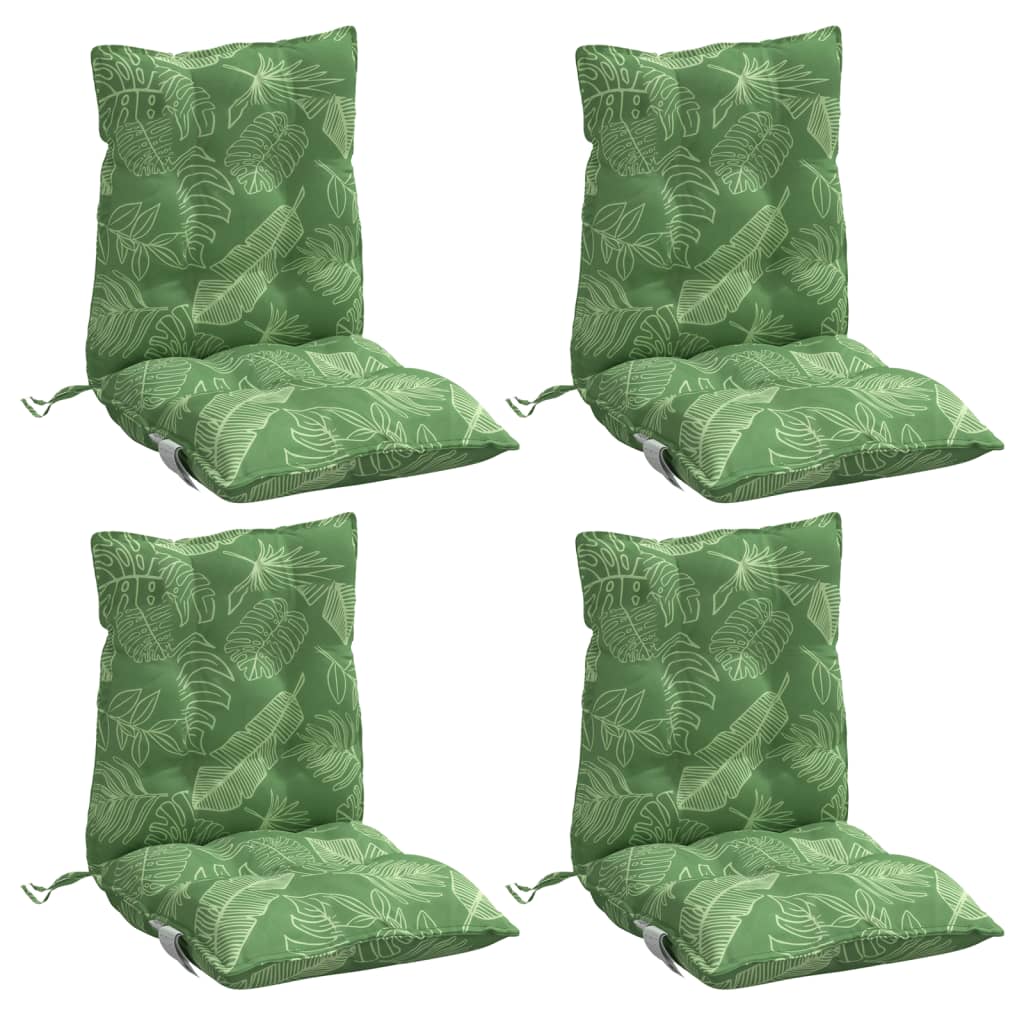Chair cushions, 4 pcs., Oxford fabric, with leaves