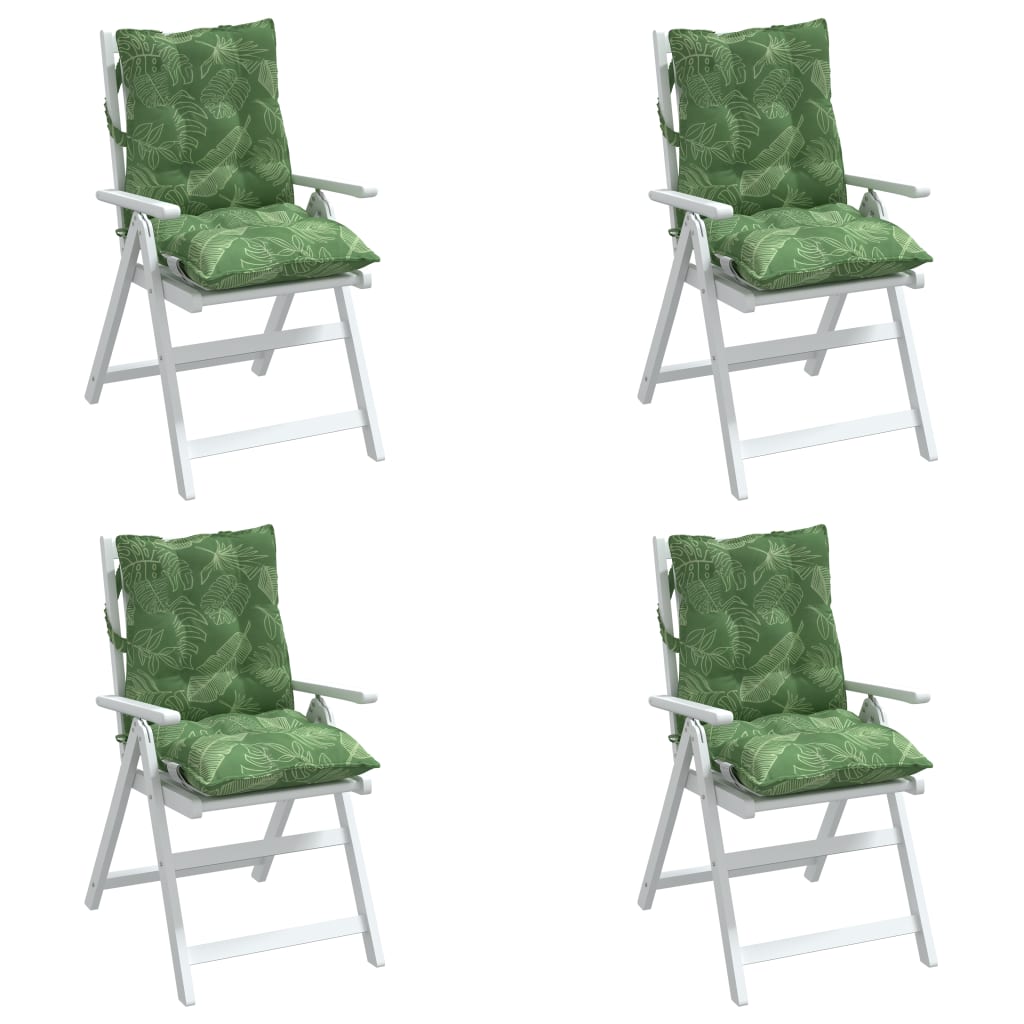 Chair cushions, 4 pcs., Oxford fabric, with leaves