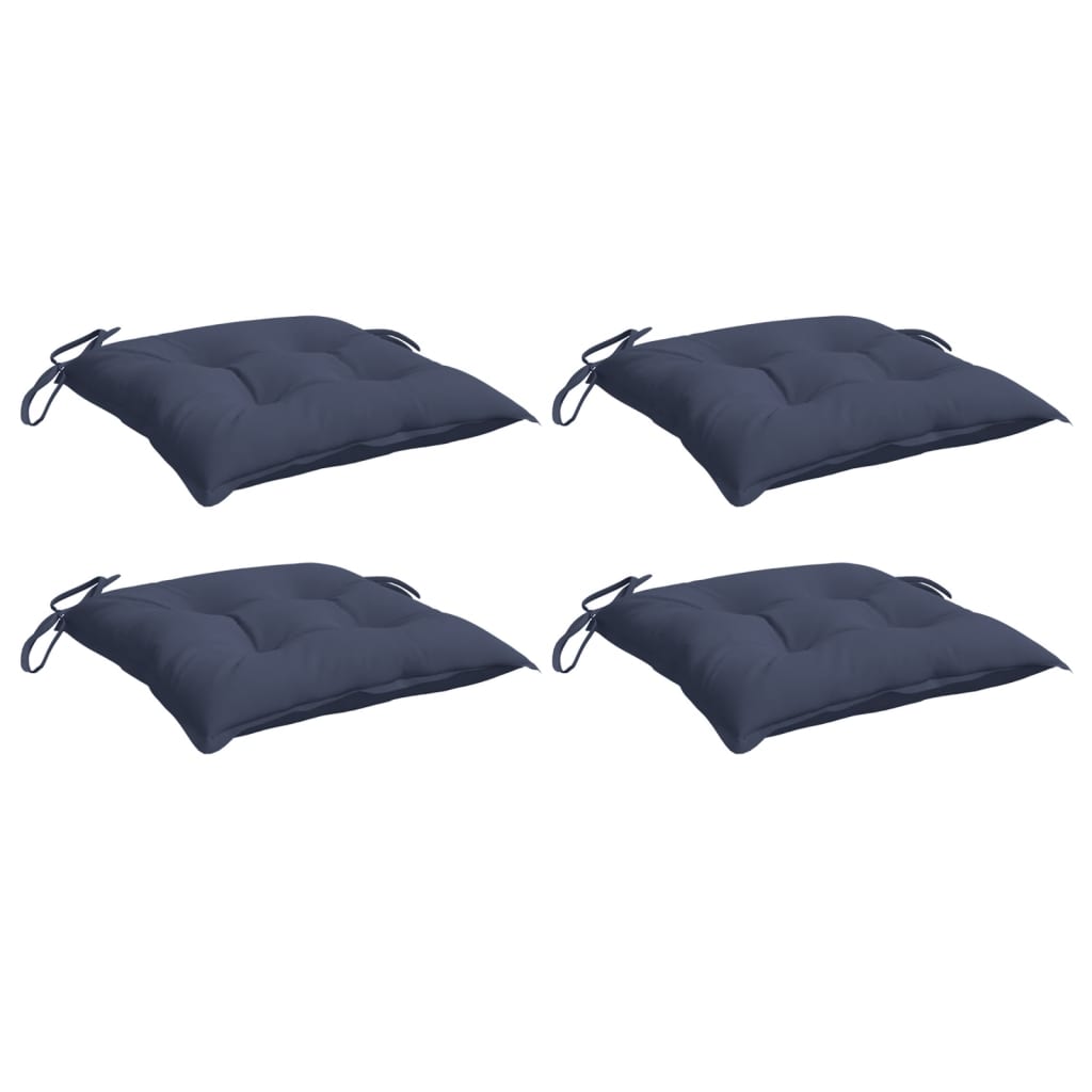 Chair cushions, 4 pcs, dark blue, 40x40x7cm, fabric
