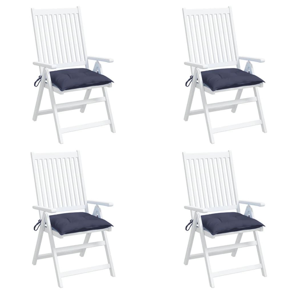 Chair cushions, 4 pcs, dark blue, 40x40x7cm, fabric