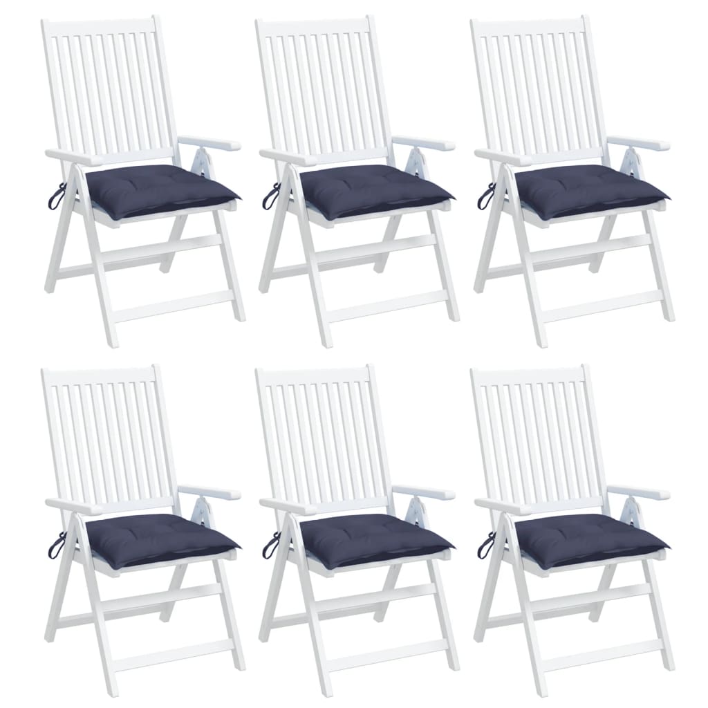 Kėdės pagalvėlės, 6vnt., tamsiai mėlynos, 50x50x7cm, audinys